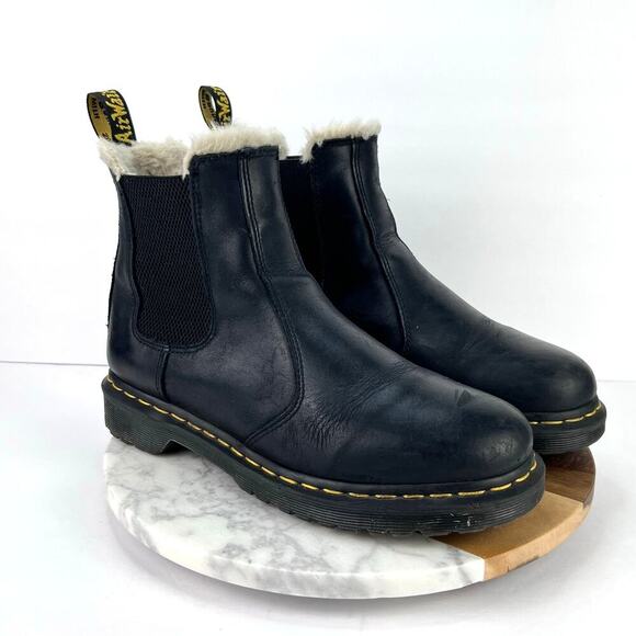 Dr. Martens Women's 2976 Leonore Black Leather Chelsea Boot 10 - Picture 1 of 12